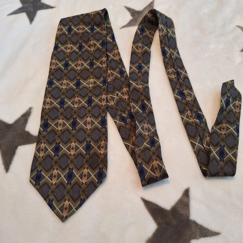 Lot of 2 Mens Silk Neck Ties Unique Patterns Jack Harper & Jimmy V‎ Preppy Party